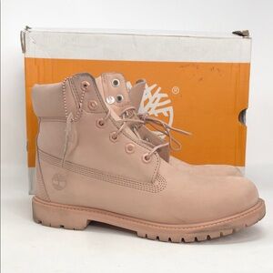 Timberland Premium 6in Lace Waterproof Light Pink Nubuck Women’s Boots - Size 10